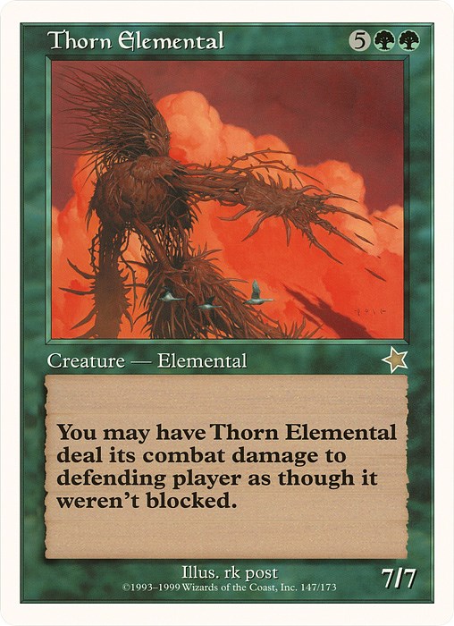 激安販促 Magic: the Gathering Thorn Elemental Urza´s Destiny Foil ゲーム、おもちゃ 