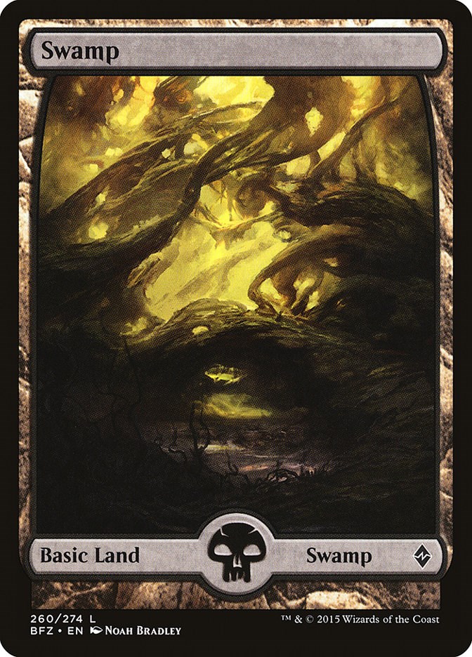 Swamp (260) - Full Art - Battle for Zendikar - Magic: The Gathering