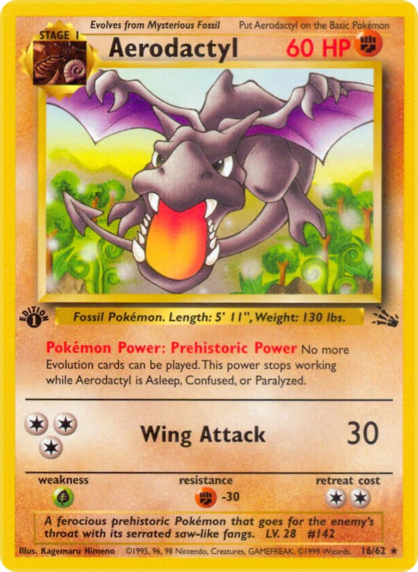 Fossil 1st Edition Aerodactyl Art Work Booster Pack (EMPTY