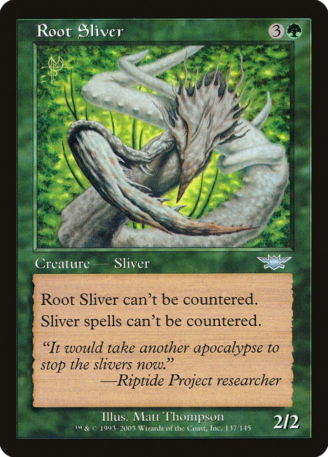 FREE SHIPPING! MTG Near Mint Condition Legions 3x Root Sliver 