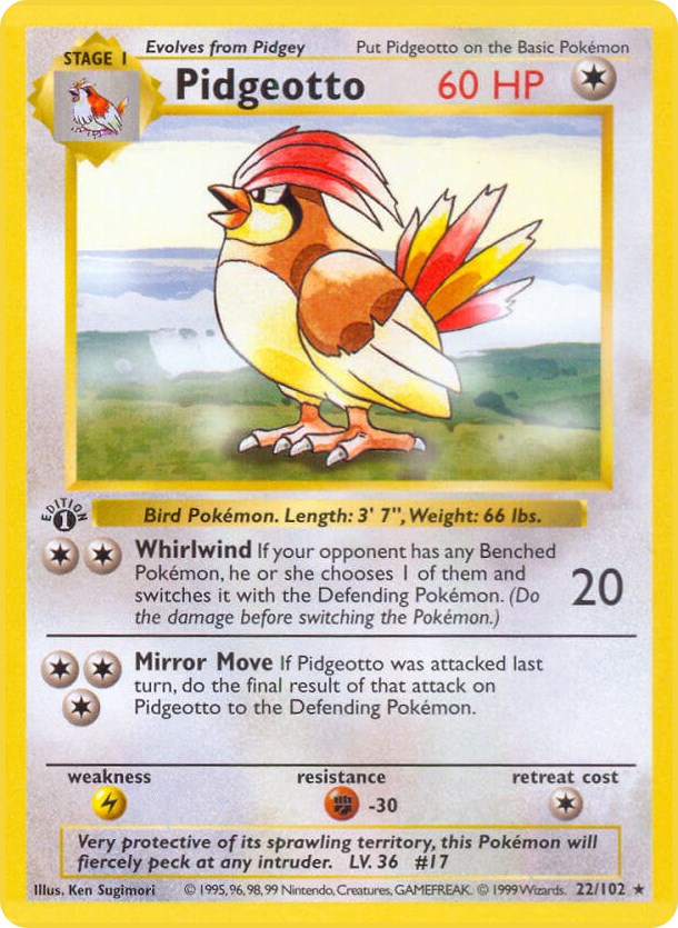 Pidgeotto - Base Set (Shadowless) - Pokemon