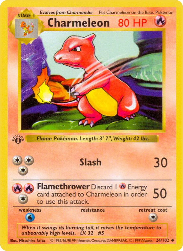 Charmeleon - Base Set (Shadowless) - Pokemon