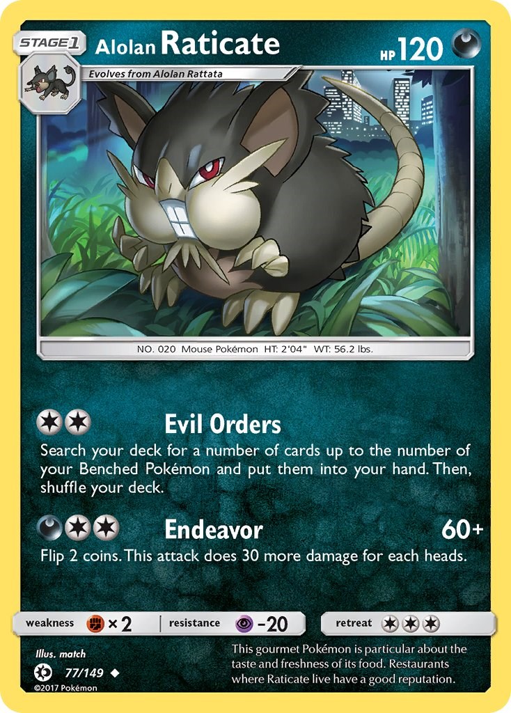 Alolan Raticate - SM Base Set - Pokemon