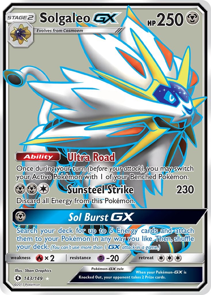 Solgaleo GX SM104a NM Full Art Promo Rare Full Art Pokemon Card