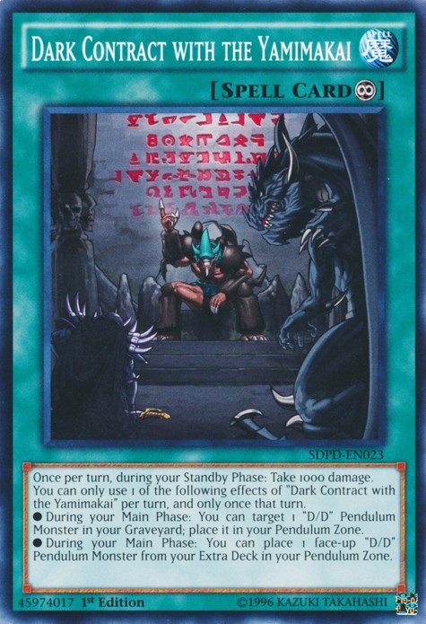 Yu-Gi-Oh! Dark Contract With Errors Common Card - SDPD-EN036 1st Edition From Pendulum Domination Structure Deck