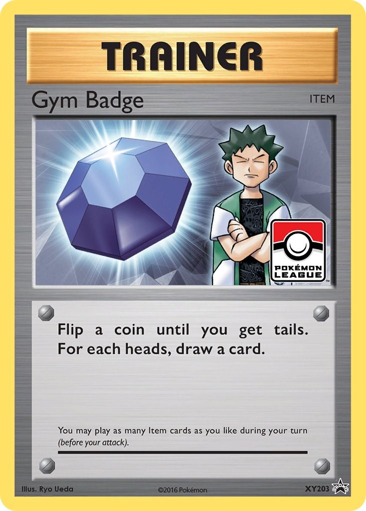 Giovanni GYM BADGE Trainer Holographic League Pokemon Promo CARD XY210 