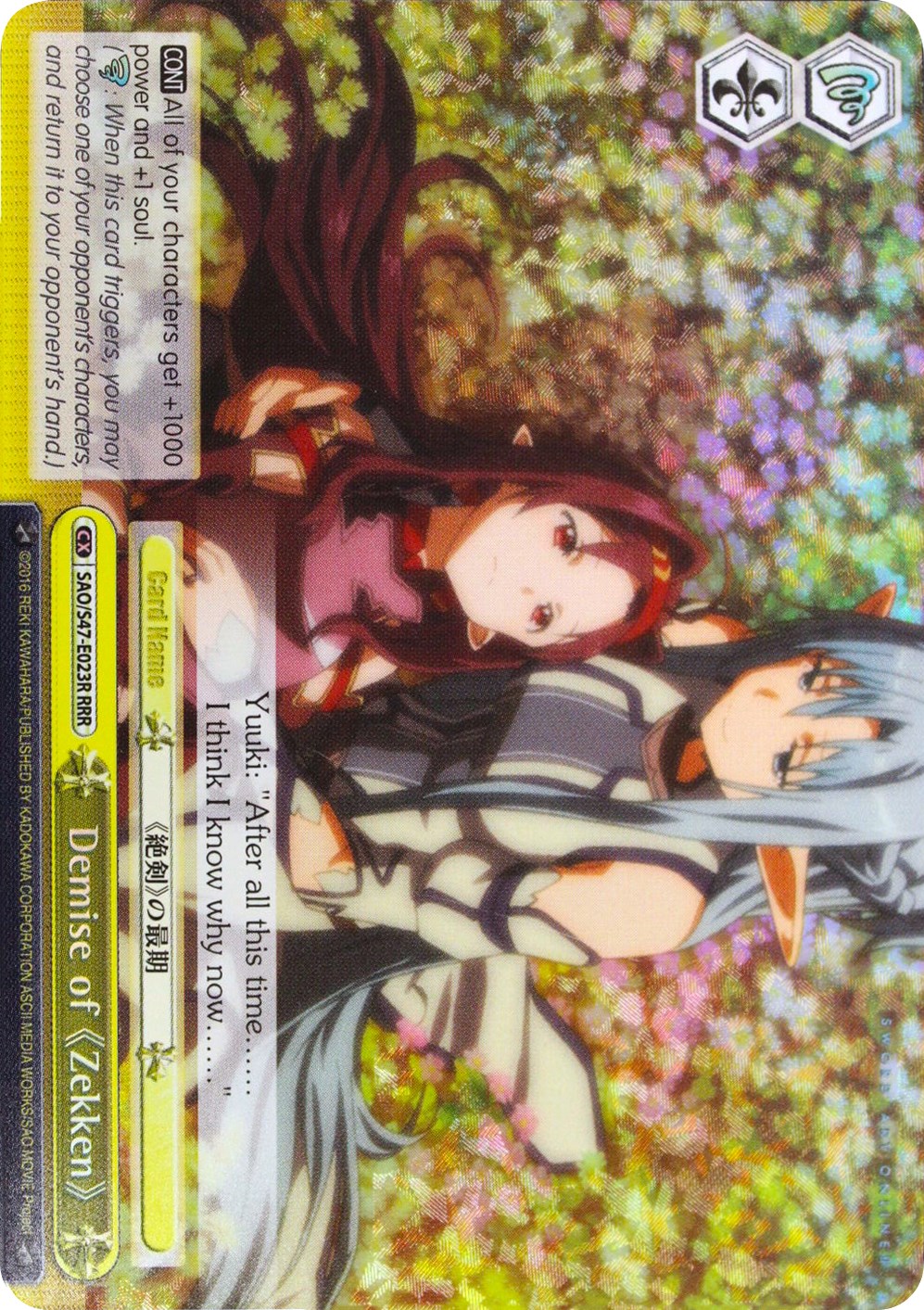 Weiss Schwarz SAO 10th Anniversary - The World of Swords RRR - English