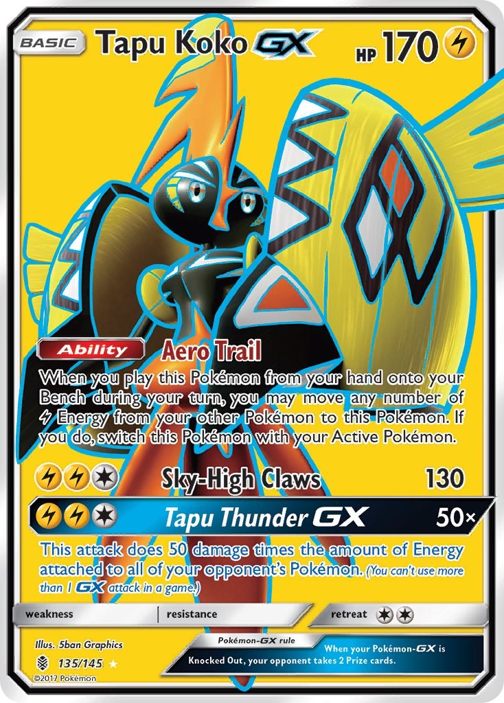 Mavin  Tapu Koko GX 135/145 Ultra Rare - Guardians Rising - Pokemon Card -  (24)
