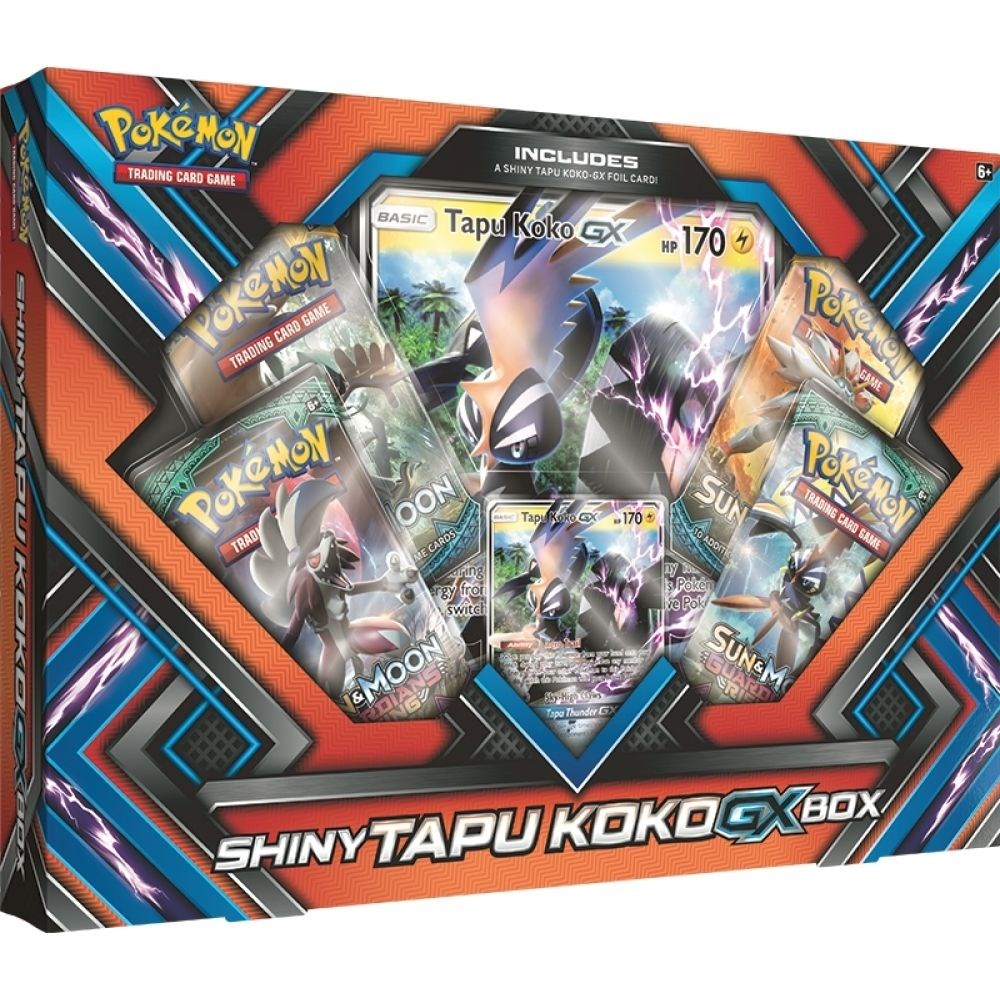 Tapu Koko Figure Collection boxes at BJs for $14.99. Has 2 Guardians  Rising, 1 Steam Siege, 1 Sun/Moon Base : r/PKMNTCGDeals