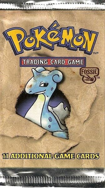 3 x packs Pokemon Unlimited Fossil Booster packs opened and empty 
