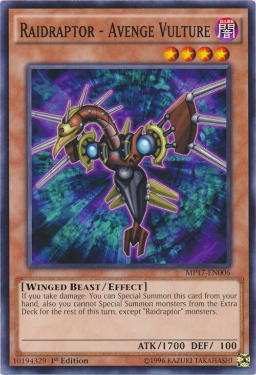 Yu-Gi-Oh! Sammelkarte – Raidraptor Wild Vulture (MP16-EN116), Common, 1. Edition