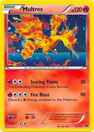 Moltres Holo Rare - Next Destinies 14/99 - Black & White Pokemon Card