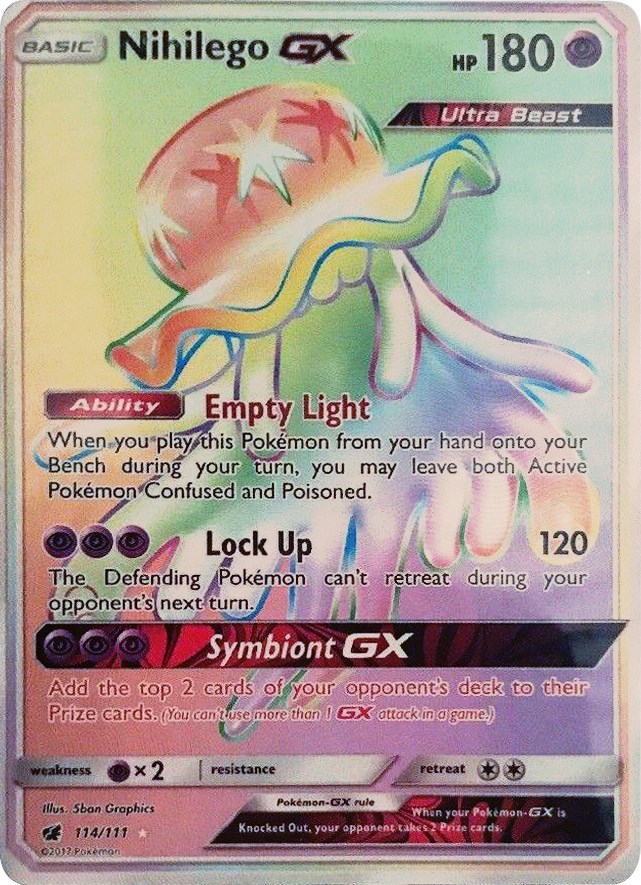 Pokemon Card Nihilego GX shiny excellent condition