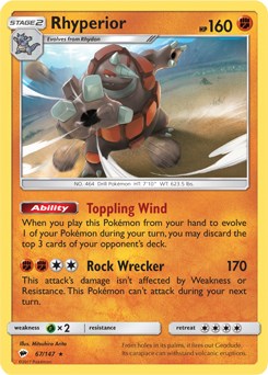 Rhyperior - 67/147 (SM Burning Shadows) - Deck Exclusives - Pokemon