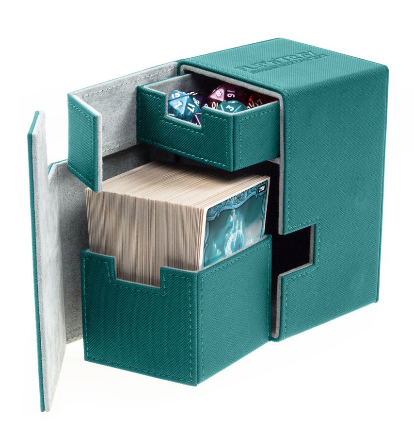 Flip 'n' Tray Deck Case XenoSkin Petrol (Holds 100+) Ultimate Guard