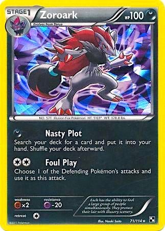 Zoroark - 71/114 (Cracked Ice Holo) card artwork