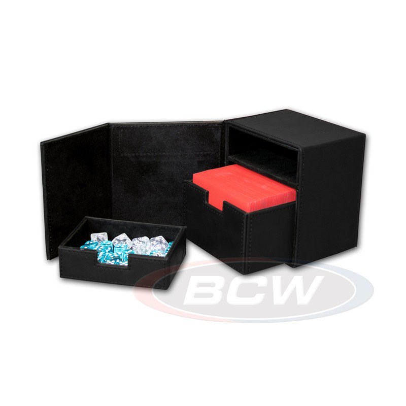 BCW Commander LX Deck Locker Gaming Premium Storage Box Black 