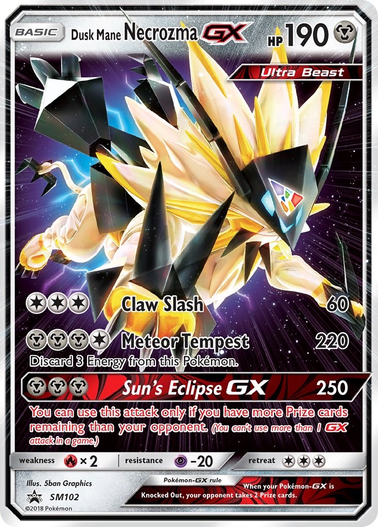 Dusk Mane Necrozma SM107 Ultra Beast Holo Black Star Promo Pokemon Card NM