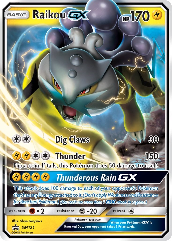 Carta Pokemon Raikou GX Original Copag