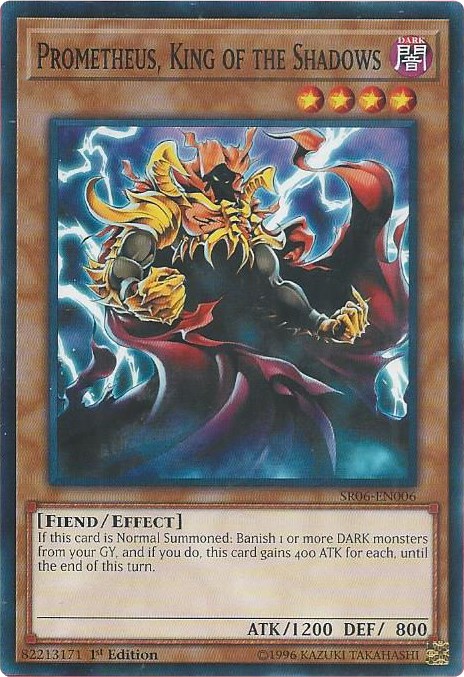 Carta Yu-Gi-Oh! Prometheus, Rey De Las Sombras DESO-EN047 - Súper Rara, 1ª Edición, Del Set Destiny Soldiers