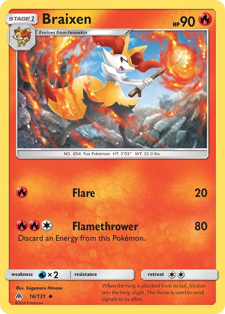 Braixen card artwork