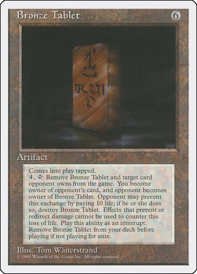 Bronze Tablet - Fourth Edition - Magic: The Gathering