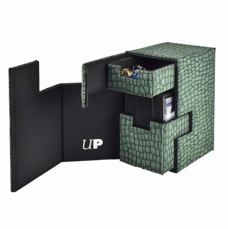 Ultra Pro M2 Green Lizard Skin DECK BOX FOR MTG POKEMON HOLDS DICE sleeved cards 