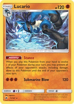 Lucario (SM - Burning Shadows) - Deck Exclusives - Pokemon