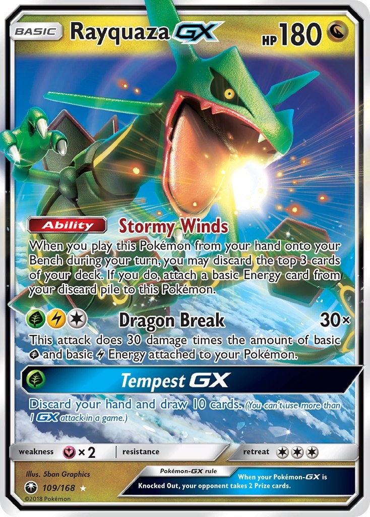 Card Pokémon Rayquaza Gx Shiny Original