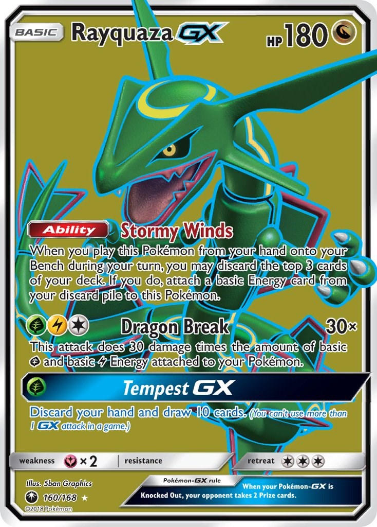 Rayquaza-GX 177a/168 Celestial Storm Pokémon TCG - Portuguese NM/M