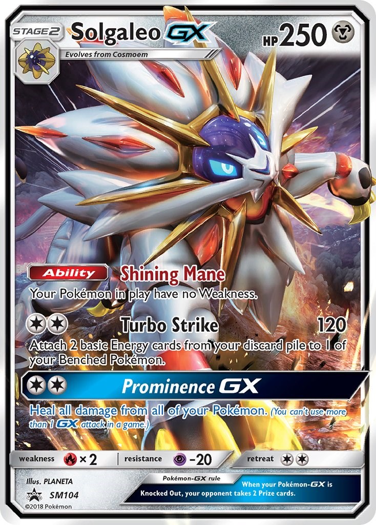 Solgaleo GX SM104a NM Full Art Promo Rare Full Art Pokemon Card