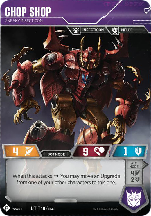 Chop Shop Sneaky Insecticon Wave 1 Transformers TCG