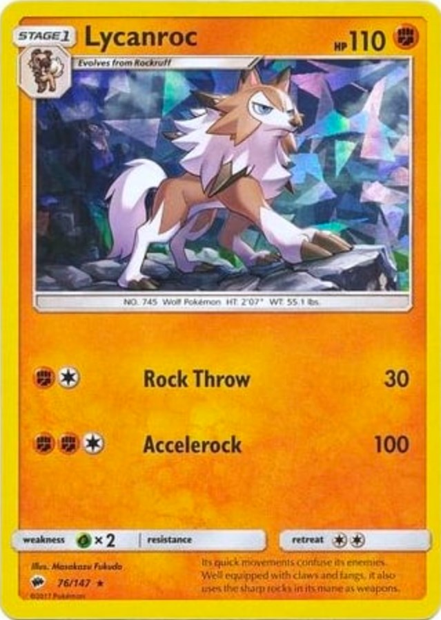 Lycanroc Cracked Ice Holo Deck Exclusives Pokemon