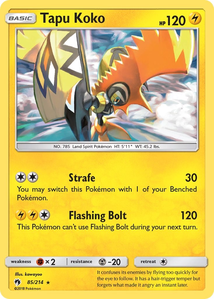  Tapu Koko Pokemon Card