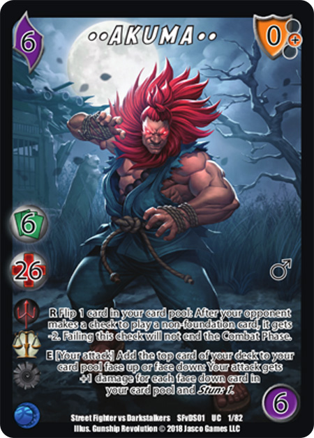 Give me opponents for Akuma from Street Fighter. Please state all