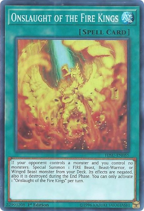 3 x Onslaught of the Fire Kings  HISU-EN055 Super Rare 1st Ed YuGiOh Cards 