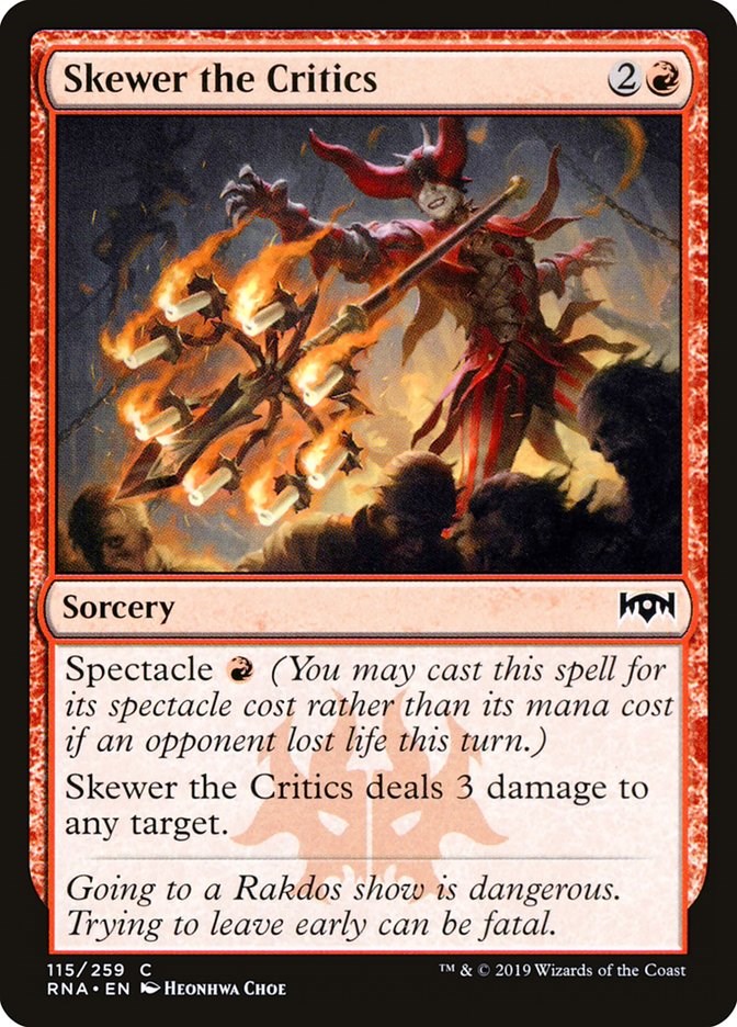 MTG Card SKEWER THE CRITICS Magic the Gathering Trading Card Game Red