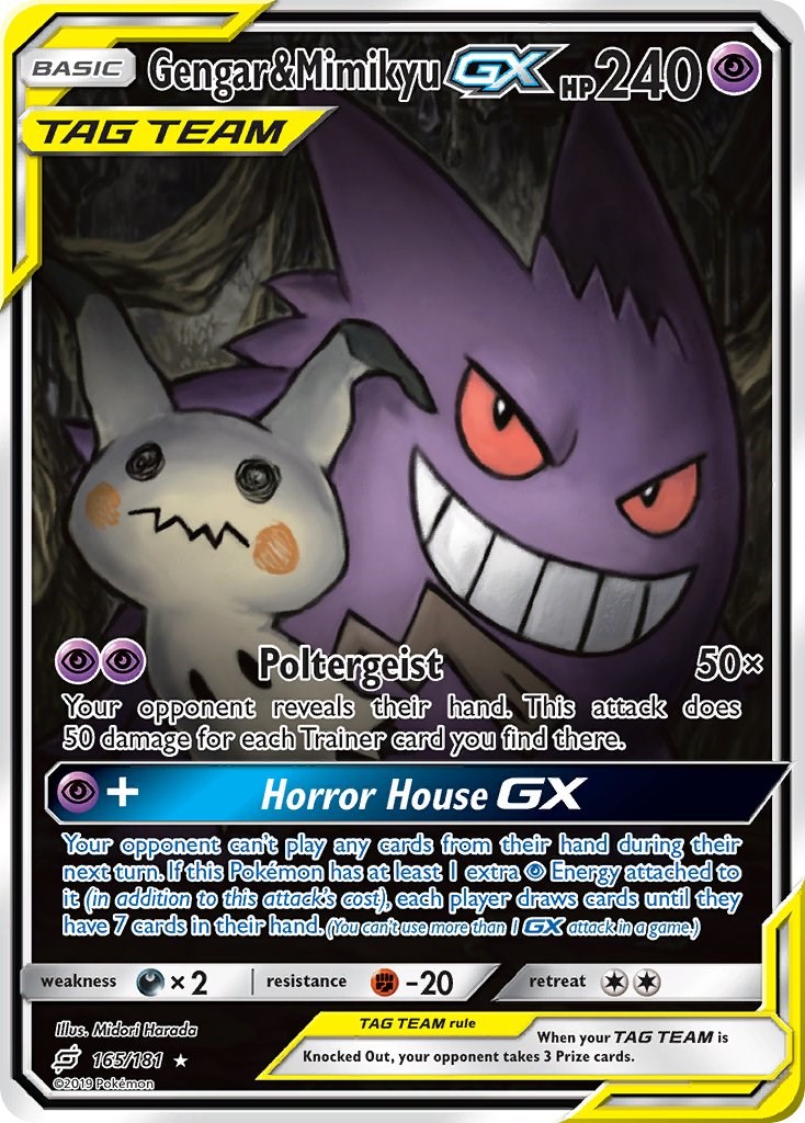 Gengar Mimikyu GX Alternate Full Art SM Team Up Pokemon