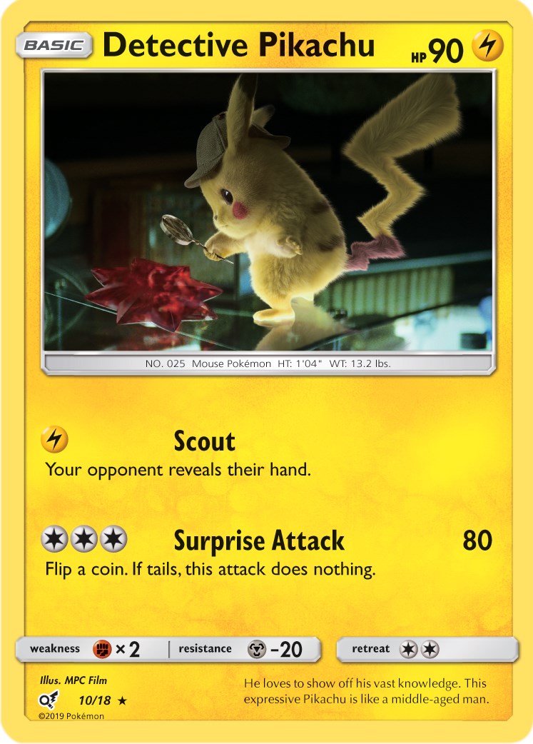 Mewtwo - Detective Pikachu - 12/18 - Holo Foil Rare - Pokemon Card