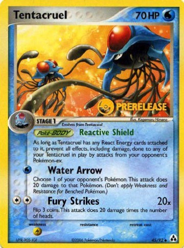 Tentacruel - 45/92 (Prerelease) card artwork