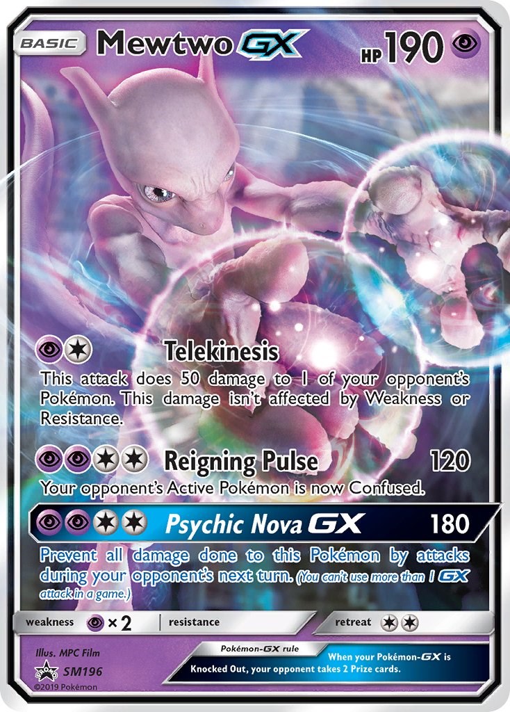 Carte Pokémon Mewtwo Gx pv190 SM196 Accueil