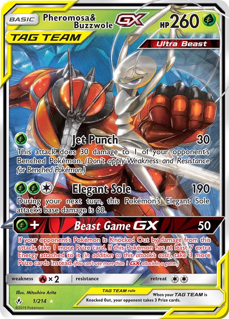 Pokemon Ultra Beasts GX Box Pheromosa Trading Cards 