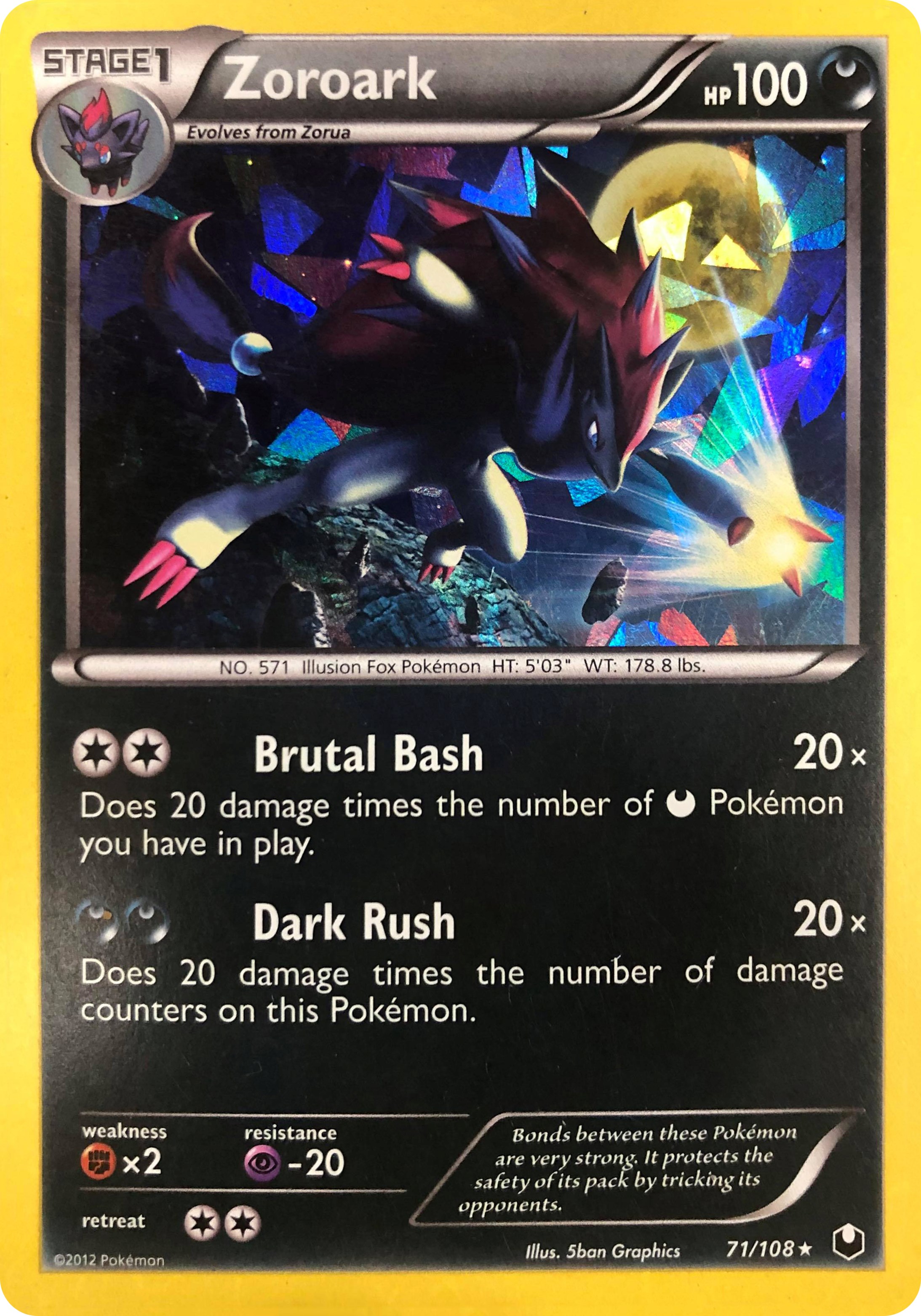 Zoroark (71/114) (Cracked Ice Holo) (Blister Exclusive) [Black & White