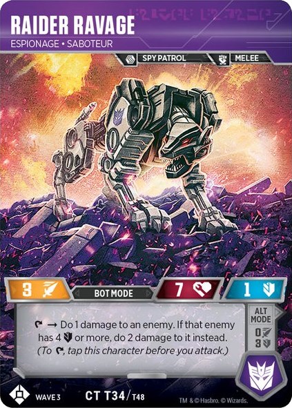Raider Ravage - Espionage Saboteur - War for Cybertron: Siege I ...