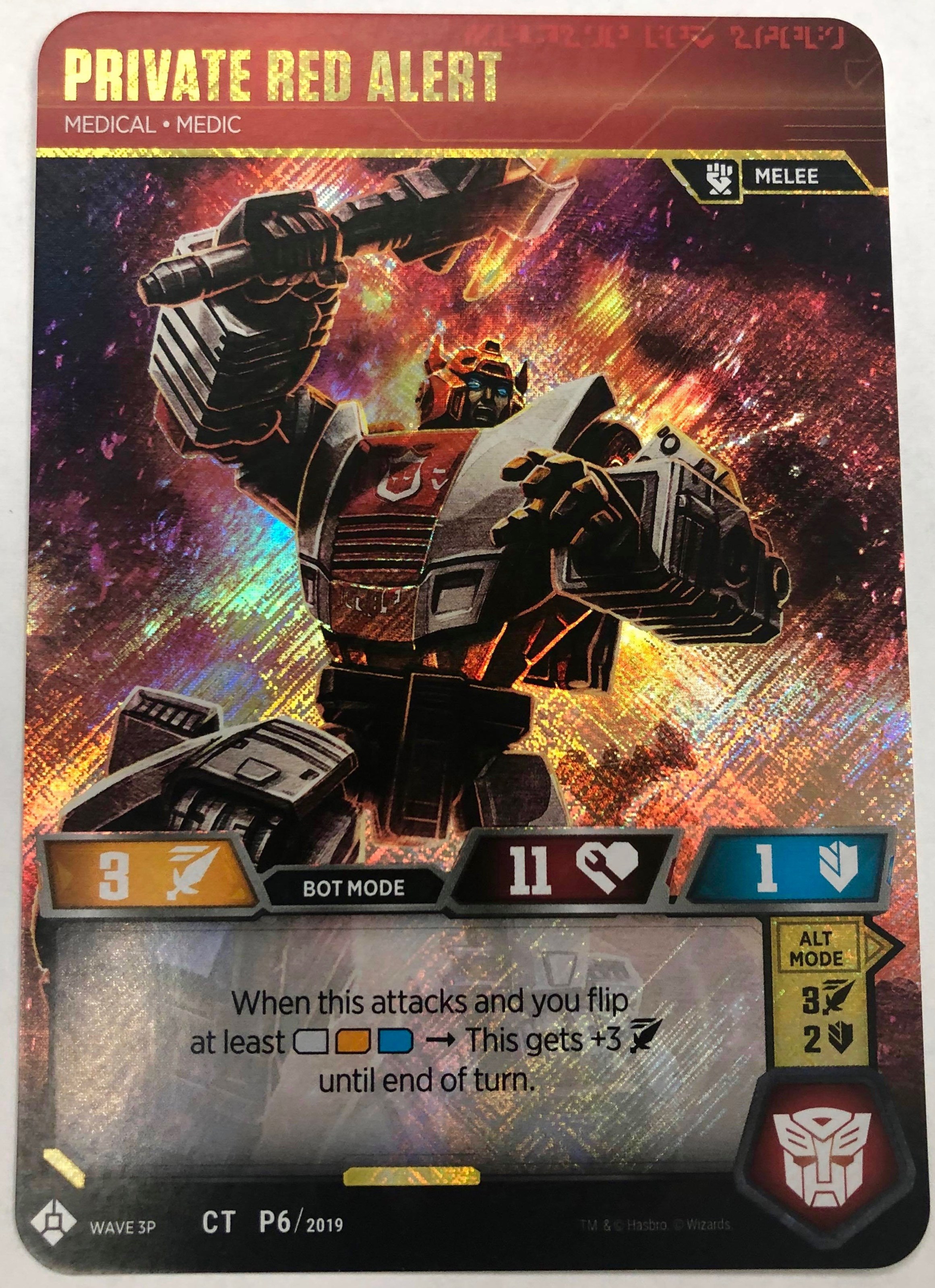 Private Red Alert Transformers TCG Promo MINT FREE SHIP 