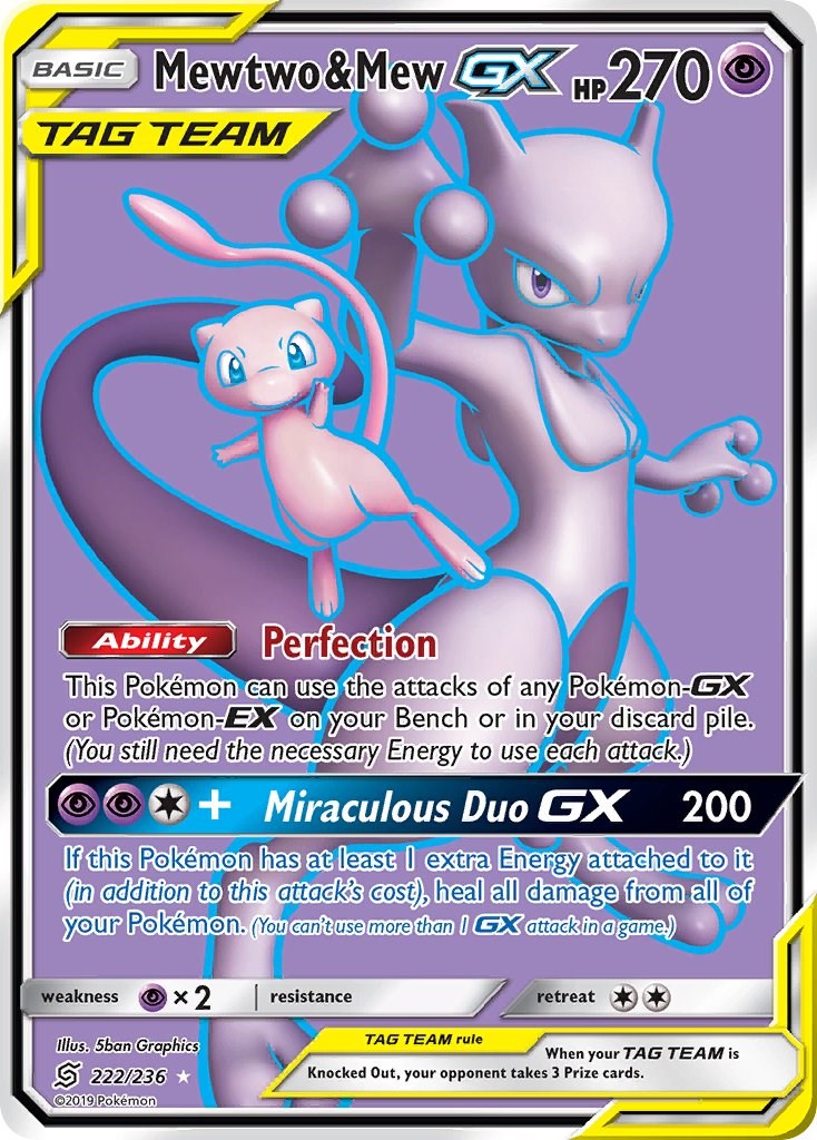 Mewtwo & Mew GX - Unified Minds Pokémon card 222/236