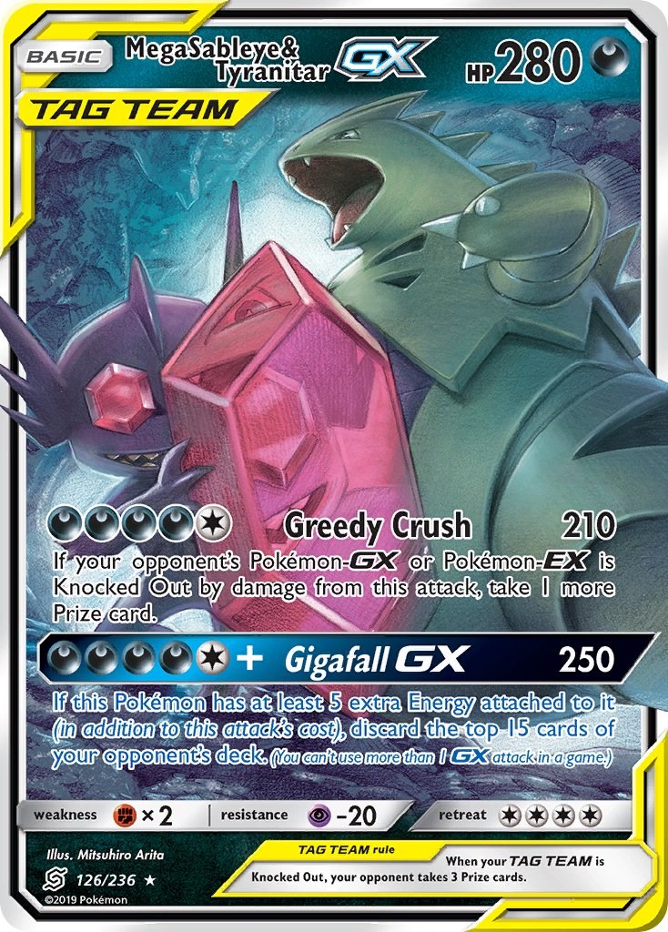 Carta Pokemon Mega Sableye E Tyranitar Gx