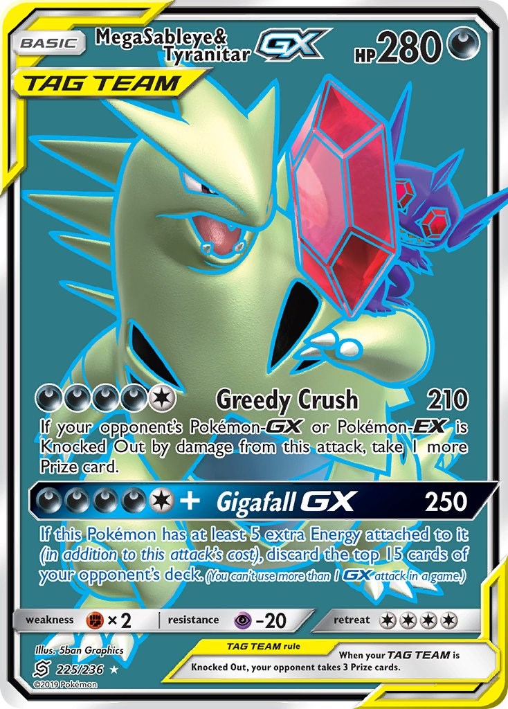 Carta Pokemon Mega Sableye E Tyranitar Gx