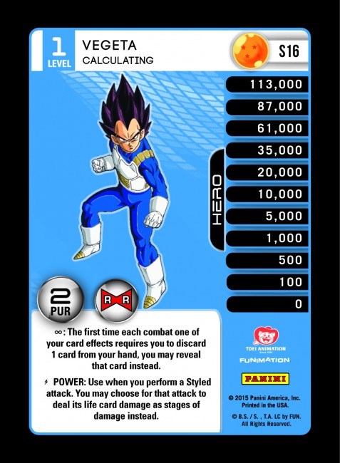 Vegeta - Calculating - Panini: Evolution - Dragon Ball Z TCG