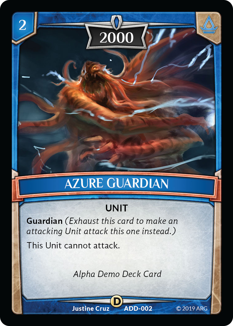 Azure Guardian - Alpha Demo Intro Decks - Argent Saga TCG